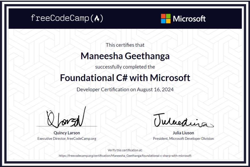 C Sharp Certification